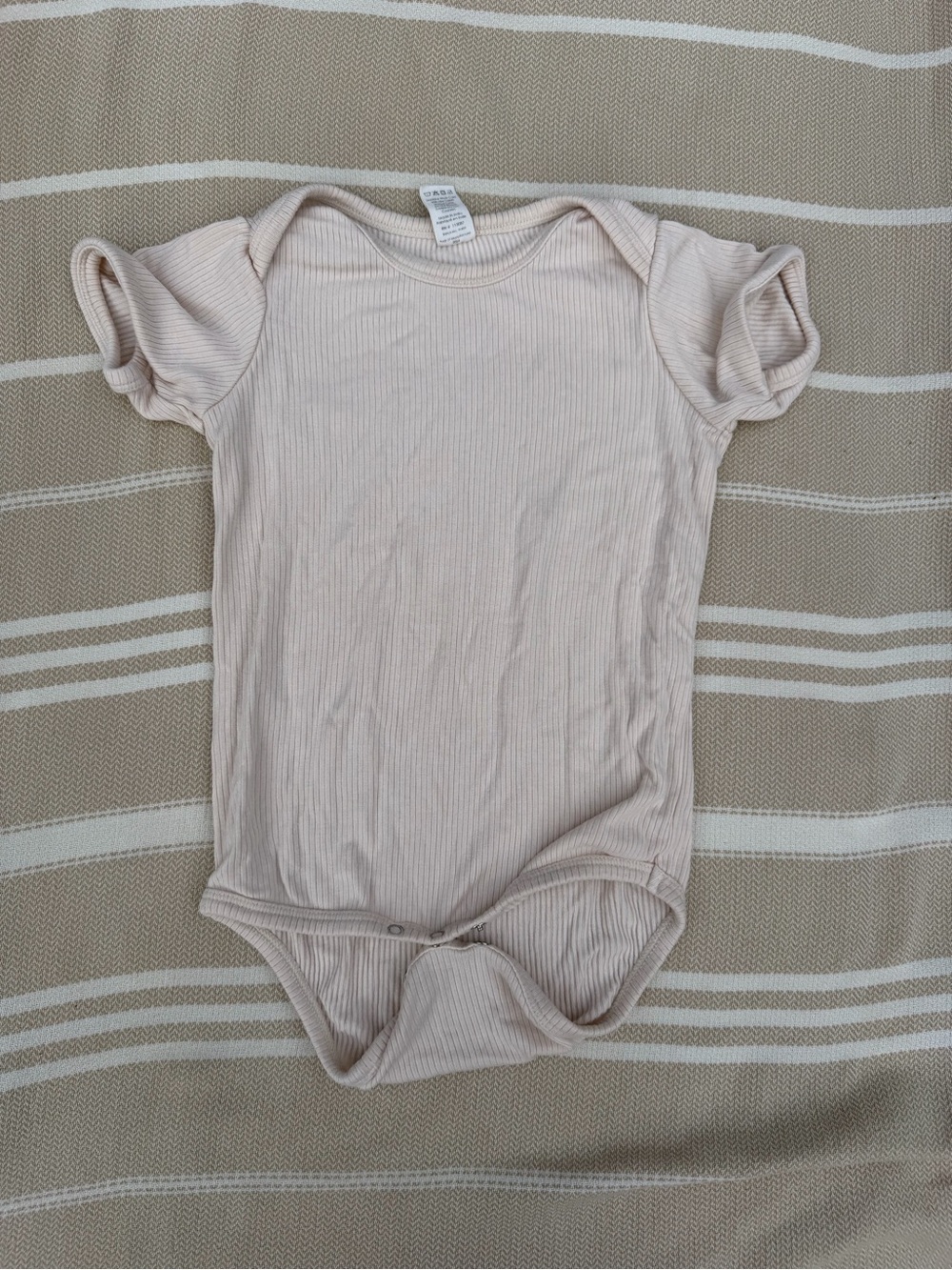 kate quinn Soft Ribbed Baby One-Piece Bodysuit - Light Beige